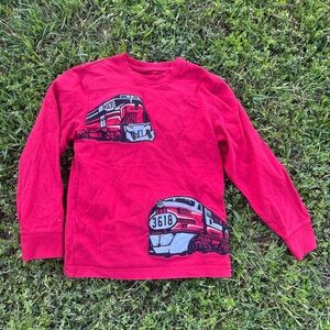 Red Train Graphic Kids Shirt